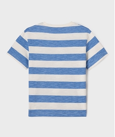 tee-shirt manches courtes a larges rayures garcon bleu standard tee-shirtsG618801_3