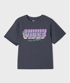 GEMO Tee-shirt manches courtes avec inscription garçon Bleu
