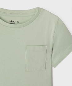 tee-shirt manches courtes avec poche poitrine garcon vert standard tee-shirtsG620501_2