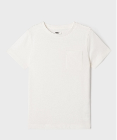 tee-shirt manches courtes avec poche poitrine garcon blanc standard tee-shirtsG620601_4