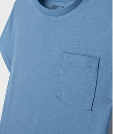 tee-shirt manches courtes avec poche poitrine garcon bleu standard tee-shirtsG620701_2