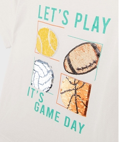 tee-shirt manches courtes avec motif en sequins garcon blanc standard tee-shirtsG621801_2