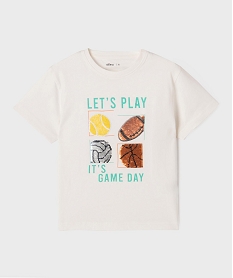 tee-shirt manches courtes avec motif en sequins garcon blanc standard tee-shirtsG621801_4