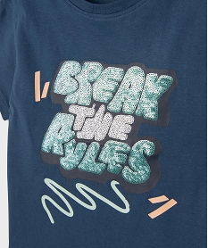 tee-shirt manches courtes avec motif en sequins garcon bleu tee-shirtsG621901_2
