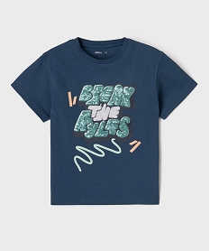 tee-shirt manches courtes avec motif en sequins garcon bleu tee-shirtsG621901_4