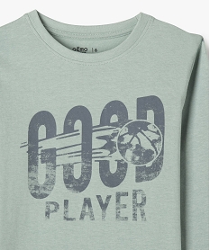 tee-shirt manches longues en coton imprime garcon bleu standard tee-shirtsG622501_2