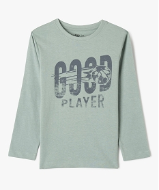 tee-shirt manches longues en coton imprime garcon bleu standard tee-shirtsG622501_4
