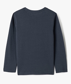 tee-shirt manches longues en coton imprime garcon bleu tee-shirtsG622601_3