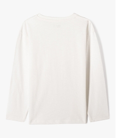 tee-shirt a manches longues avec poche poitrine garcon blanc standard tee-shirtsG622801_3