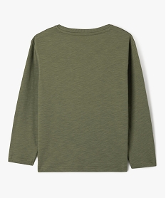 tee-shirt a manches longues avec poche poitrine garcon kaki standard tee-shirtsG623101_3