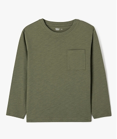 tee-shirt a manches longues avec poche poitrine garcon kaki standard tee-shirtsG623101_4
