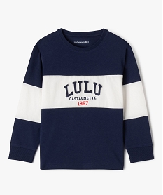 tee-shirt manches longues bicolore garcon - lulucastagnette bleu tee-shirtsG623201_4