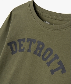 tee-shirt manches longues en coton imprime garcon vert tee-shirtsG623301_3