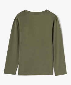 tee-shirt manches longues en coton imprime garcon vert tee-shirtsG623301_4