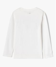 tee-shirt manches longues en coton imprime garcon blanc tee-shirtsG623401_4