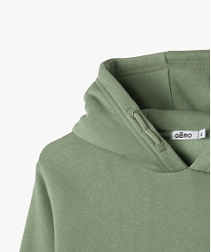 sweat molletonne a capuche garcon vert sweatsG624501_2