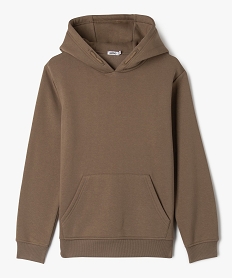 GEMO Sweat molletonné à capuche garçon Brun