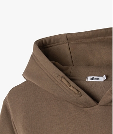 sweat molletonne a capuche garcon brun sweatsG624701_2