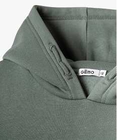 sweat molletonne a capuche garcon kaki standard sweatsG624801_3