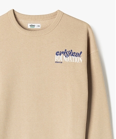 sweat a col rond avec interieur molletonne garcon beige standard sweatsG625601_2