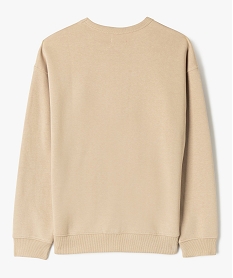 sweat a col rond avec interieur molletonne garcon beige standard sweatsG625601_3