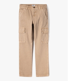 GEMO Pantalon cargo en toile denim garçon beige standard