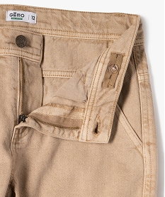 pantalon cargo en toile denim garcon beige standard jeansG626201_2