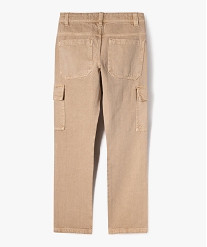 pantalon cargo en toile denim garcon beige standard jeansG626201_3
