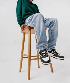 jean loose aspect use avec taille ajustable garcon blanc chine jeansG626301_2