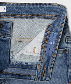 bermuda en jean stretch coupe slim taille ajustable avec revers garcon grisG626601_2