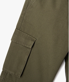 bermuda cargo regular en coton avec taille ajustable garcon kaki standardG627501_3