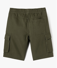 bermuda cargo regular en coton avec taille ajustable garcon kaki standardG627501_4