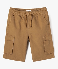 GEMO Bermuda cargo regular en coton avec taille ajustable garçon marron standard