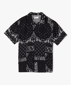 GEMO Chemise à manches courtes imprimée en viscose garçon noir standard