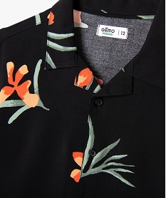 chemise a manches courtes imprimee en viscose garcon noirG628301_2