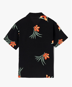 chemise a manches courtes imprimee en viscose garcon noirG628301_3