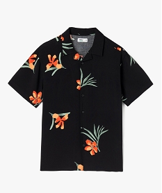 chemise a manches courtes imprimee en viscose garcon noirG628301_4