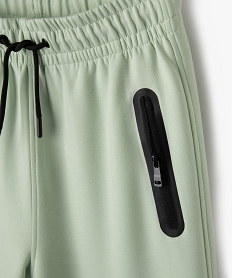 bermuda en maille extensible et taille elastiquee garcon vert standardG630301_2