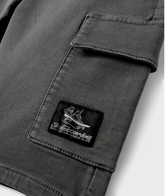 bermuda cargo en coton stretch a coloris unique garcon gris standardG630701_2