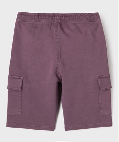 bermuda cargo en coton stretch a coloris unique garcon violet standardG630801_3