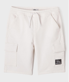 GEMO Bermuda cargo en coton stretch à coloris unique garçon blanc standard