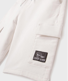 bermuda cargo en coton stretch a coloris unique garcon blanc standardG630901_2