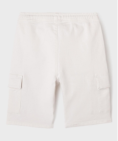 bermuda cargo en coton stretch a coloris unique garcon blanc standardG630901_3