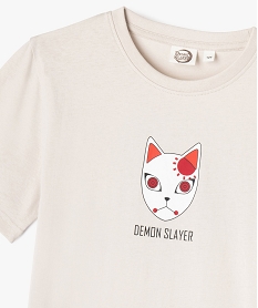 tee-shirt manches courtes a motif manga garcon - demon slayer beige tee-shirtsG631501_2