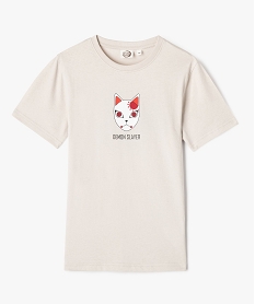 tee-shirt manches courtes a motif manga garcon - demon slayer beige tee-shirtsG631501_4