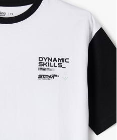 tee-shirt de sport a manches courtes contrastantes garcon blanc standard tee-shirtsG631901_2