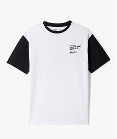 tee-shirt de sport a manches courtes contrastantes garcon blanc standard tee-shirtsG631901_4
