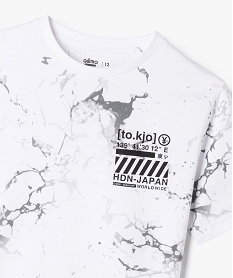 tee-shirt manches courtes imprime avec motif poitrine garcon blanc standard tee-shirtsG632301_2