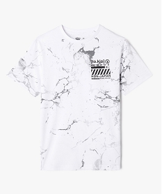 tee-shirt manches courtes imprime avec motif poitrine garcon blanc standard tee-shirtsG632301_4