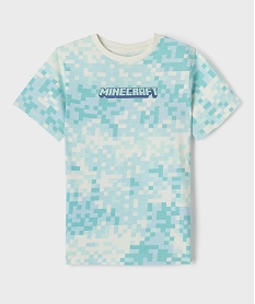 GEMO Tee-shirt manches courtes imprimé garçon - Minecraft bleu standard